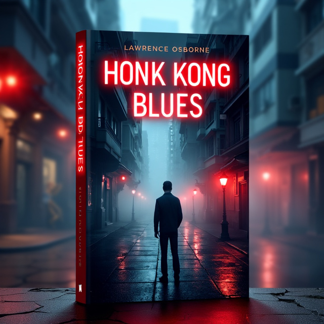 The cover features a lone man standing on a street in Hong Kong, surrounded by towering buildings engulfed in a mysterious fog. The atmosphere is enhanced by the presence of red lights, casting an eerie glow on the scene.
