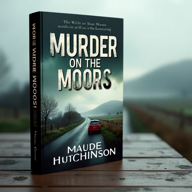 The cover features a misty Yorkshire moor landscape in the background, with a lonely red car parked on the side of a road leading into a small village. The atmosphere is mysterious and foreboding, hinting at the secrets and murder that await within the story.