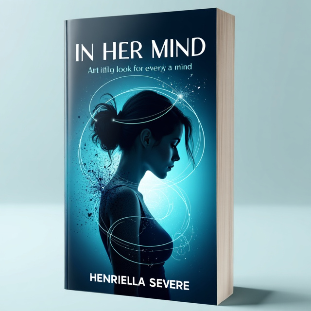 The cover features a stunning gradient background, transitioning from a dark blue at the top to a gorgeous light blue at the bottom. In the center of the cover, there is a silhouette of a woman with her head slightly bowed, representing the protagonist's inner struggles. The silhouette is surrounded by abstract swirls and lines, symbolizing the complexity of her mind.