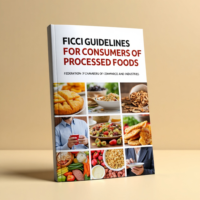 A collage of various processed foods placed on a cream-colored background. The collage includes images of packaged foods, such as cereal, canned goods, and snacks. Additionally, there is an image of a person reading a food label, symbolizing the informative nature of the book.
