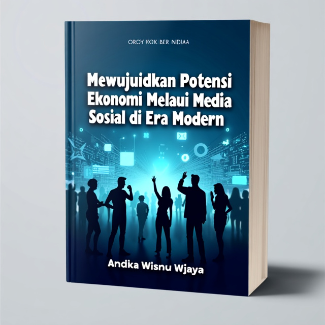 The cover features a blue background with a gradient effect that fades from dark blue at the top to light blue at the bottom. In the middle of the cover, there is a black and white illustration depicting a modern social media platform, with silhouettes of people interacting and posting content. The illustration has a slightly eerie and mysterious vibe.