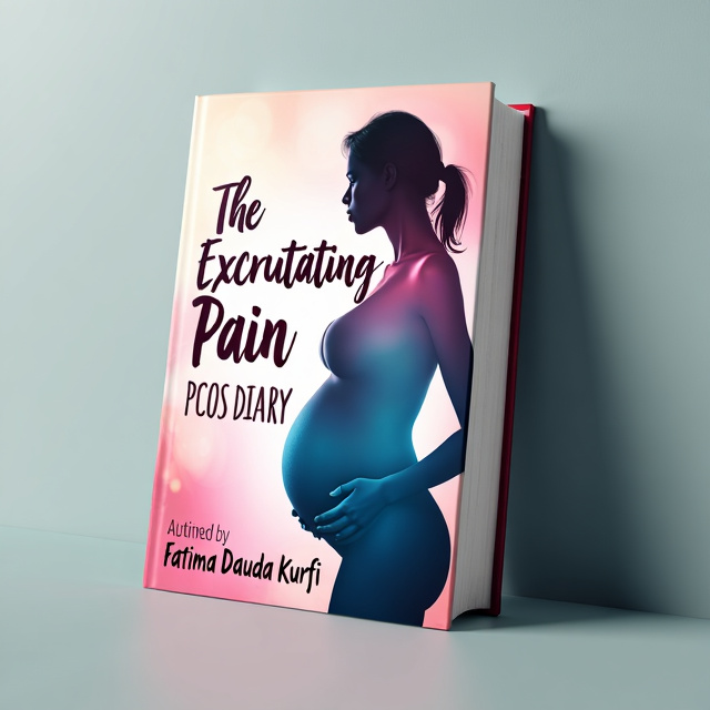 The cover features a close-up image of a tear-stained face, representing the emotional struggle of infertility and hormonal imbalance. Overlaying the image is a faded silhouette of a woman holding her stomach, symbolizing the desire for a family. The background is a soft, pastel color palette of pinks and blues, reflecting the feminine aspect of the book's genre.