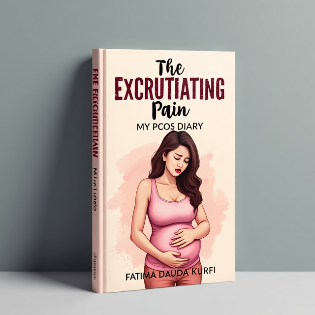 The cover features an illustration of a woman, holding her stomach and looking pained, with a distressed expression on her face. The background is a soft pastel color palette, representing femininity and sensitivity.