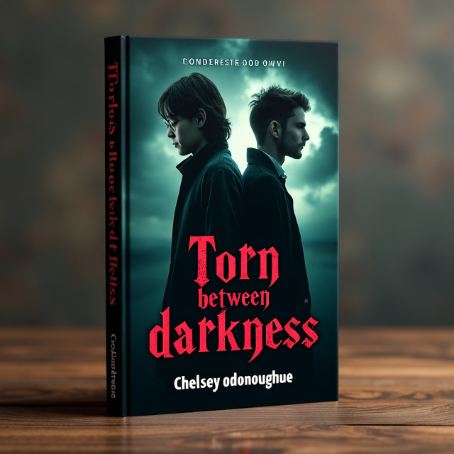 The cover features a dark and atmospheric background, with a gradient from black to dark green. At the center, Tom Riddle and Mattheo Riddle are back to back, representing the conflict and tension in the story. The characters' faces are partially hidden, adding an air of mystery.