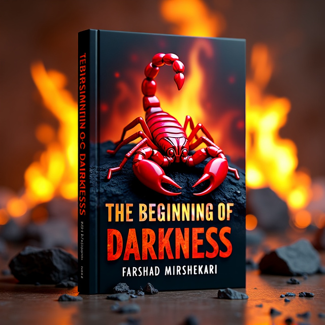 The cover features a close-up image of a red wax scorpion, its body melting in a raging fire. The scorpion is positioned in the center of the cover, with the flames surrounding it and reflected in its glossy surface.