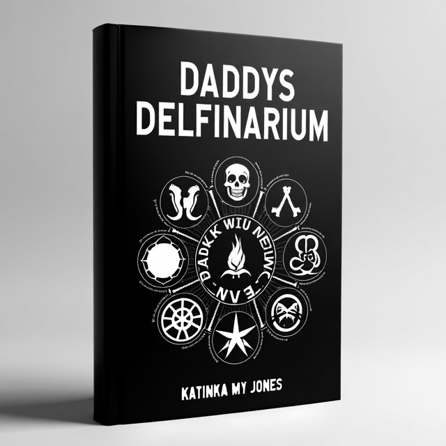 The cover features a black background with a large white circle in the center. Inside the circle, there are various occult symbols representing the dark and mysterious elements of the book. The symbols are cleverly arranged to create an intriguing and visually appealing design.