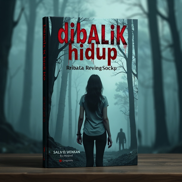 The cover features a misty forest with a desolate atmosphere. In the foreground, a young woman stands, her back turned to the viewer, looking out into the distance. There is a sense of sadness and disappointment in her posture and facial expression. In the background, a shadowy figure lurks among the trees, hinting at the element of revenge. The overall color palette is dark and moody, with hints of red to represent romance.