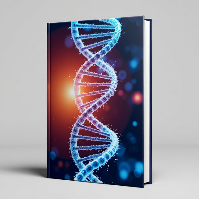 The cover features a vibrant and eye-catching image of a DNA strand intertwined with digital circuit patterns. The image is centered and takes up most of the cover, creating a bold and impactful visual. The title of the book is placed at the top, above the image, in large, bold, and modern typography.