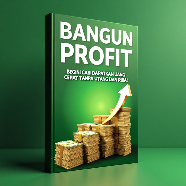 The cover features a stack of money bills, symbolizing wealth and profit. The bills are arranged in a way that they form an upward arrow, representing financial growth and success. The background is a gradient of vibrant green and gold, adding a sense of luxury and prosperity to the design.