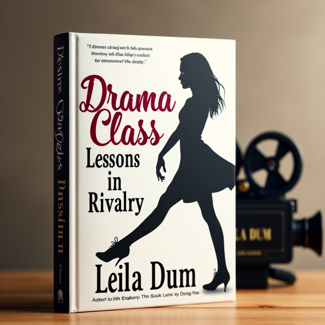 The cover features a close-up image of a teenage girl's silhouette. She is shown mid-tap dance routine, with her arms and legs gracefully posed. In the background, there is a British boarding school setting with students in drama class. A film camera is positioned in the corner of the cover, symbolizing the protagonist's ambition and passion for acting.
