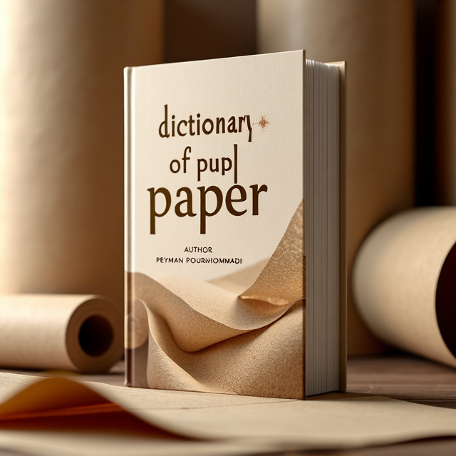 The cover features a close-up image of paper sheets and paper rolls, symbolizing the manufacturing process of pulp and paper. The dominant colors are various shades of brown, representing the natural materials used in papermaking. The title is prominently displayed in bold, uppercase letters at the top of the cover, with the author's name and genre positioned below the image.
