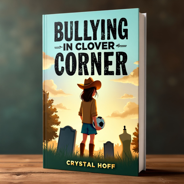 The cover features an illustration of Dawn, the protagonist, standing at her parents' graves in a cemetery. She is wearing a cowgirl hat, holding a soccer ball, and there is a canvas with a dress mannequin in the background. The overall style is emotive and reflective, capturing the sadness and happiness in the story.