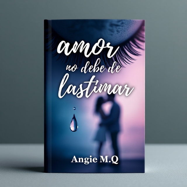 The cover features a close-up image of a single tear falling from a person's eye, representing sadness and heartbreak. The tear is surrounded by fading shades of blue and purple, creating a sense of melancholy. In the background, there is a blurred image of a couple embracing, conveying the theme of love.