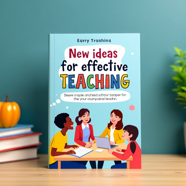 The cover features a vibrant and colorful classroom setting, with smiling teachers and engaged students. The background is a calming blue, while the teachers and students are depicted in cheerful, happy colors. The title is prominent and placed at the top of the cover.