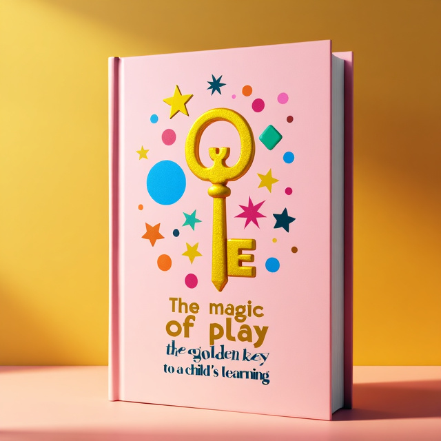 The cover features a playful illustration of a golden key surrounded by colorful geometric shapes, representing the magic of play. The background is a gradient of pink and yellow, giving it a vibrant and energetic feel. The title is prominently displayed in bold, whimsical typography, with the word "magic" emphasized in a golden color to tie in with the key. The subtitle is placed below in a more subdued font, ensuring clarity and legibility.