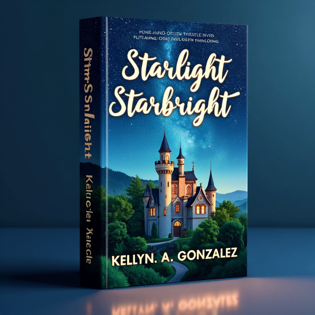 The cover features a picturesque castle, surrounded by lush greenery, against a backdrop of a star-filled night sky. The stars twinkle and create a sense of magic and romance.
