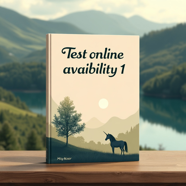 A serene landscape with rolling hills and a calm lake in the background. In the foreground, a mystical creature, such as a unicorn, can be seen peacefully grazing. The colors are soft and muted, creating a tranquil atmosphere.