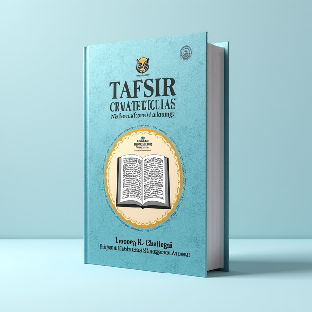 The cover features a background of light blue with a subtle texture. In the center, there is a circular frame containing an excerpt from the Quran, symbolizing the interpretation of the verses. Above the frame, the title is prominently displayed in a bold, elegant font. Below the frame, the author's name and student ID are written in a smaller, modern font. The logo of UIN Salatiga is positioned in the top left corner, adding a sense of credibility and authenticity.