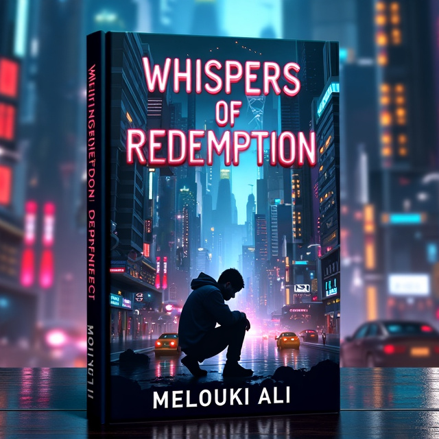 The cover features a panoramic view of a sprawling cyberpunk metropolis, with towering skyscrapers, neon lights, and futuristic technology. In the foreground, there is a lone figure, hunched over in despair, representing the existential problems faced by the characters in the book. The overall tone of the image is dark and melancholic, with a touch of hopelessness.