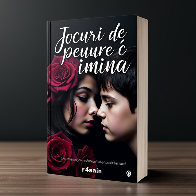 The cover features a dark and mysterious atmosphere, with a black background. In the center, there is a close-up image of a girl and a boy, their faces partially hidden in shadows. The girl has burgundy roses adorning her hair, while the boy has a brooding expression. The roses symbolize passion and danger, reflecting the romance and mafia elements of the story.
