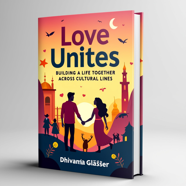 The cover features a vibrant and colorful background with a silhouette of two individuals holding hands, symbolizing unity and love. The foreground showcases various cultural elements such as traditional clothing, symbols, and landmarks. The overall style is modern and dynamic, with a sense of movement and connection.