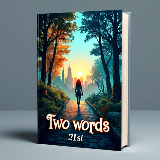 The cover features a split design with two distinct worlds on either side. On the left side, there is a modern cityscape with skyscrapers and a bustling street, representing the real world. On the right side, there is a mystical forest with vibrant colors and magical elements, representing the fantasy world. In the center, there is a woman, symbolizing the author, who is stepping into the fantasy world, where she meets the male lead.