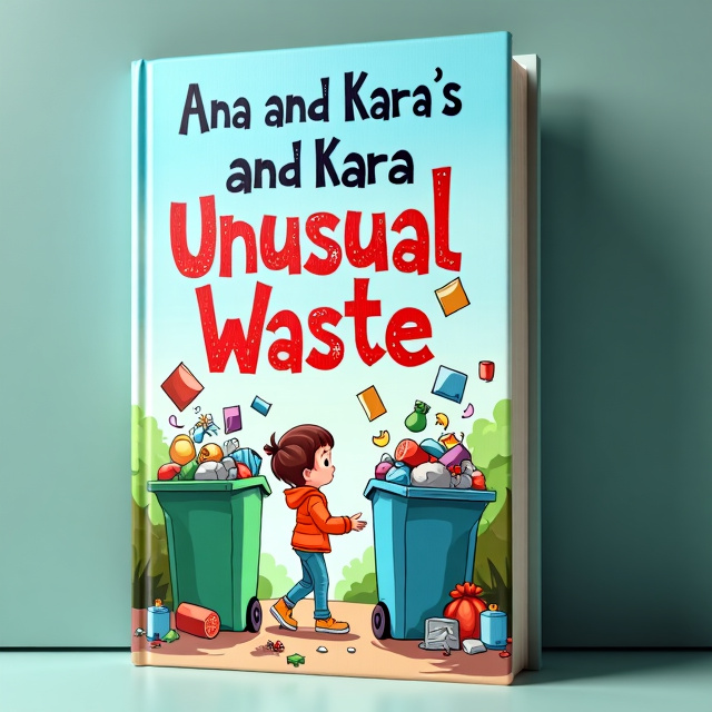 The cover features a vibrant illustration of Ana and Kara, two children engaged in throwing trash carelessly. Trash bins are shown overflowing with garbage in the background. The illustration is colorful and eye-catching, with a slightly cartoonish style.