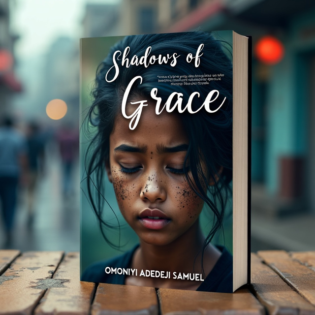 The cover features a close-up image of a young woman with disheveled hair and dirt smudged on her face. She looks downcast, capturing the emotions of romance, love, and betrayal. The background is a blurred cityscape, symbolizing the slums where the protagonist comes from.