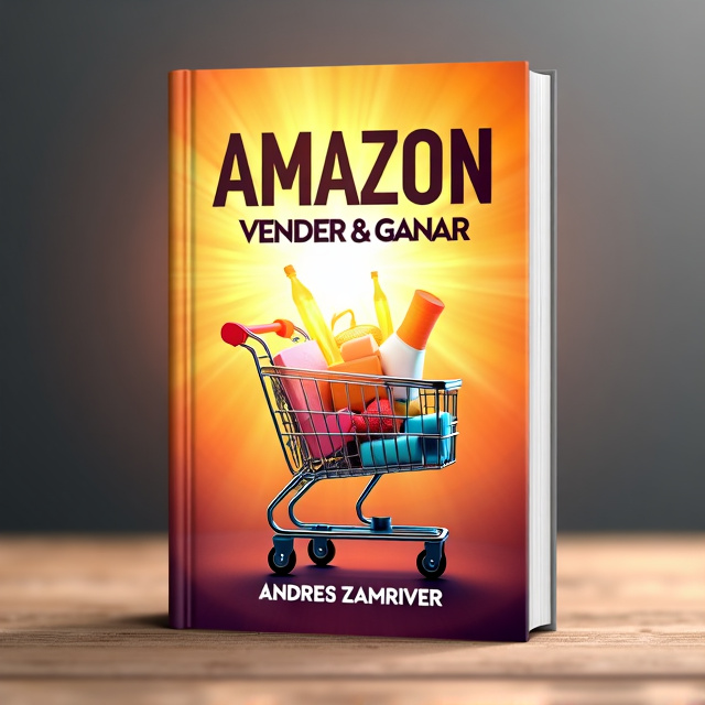 The cover features a vibrant image of a shopping cart filled with various products, representing the concept of ecommerce. The image is placed at the center of the cover, surrounded by a radiant glow, symbolizing the inspiration and potential for success. The background is a gradient of warm tones, further emphasizing the positive and motivating atmosphere.