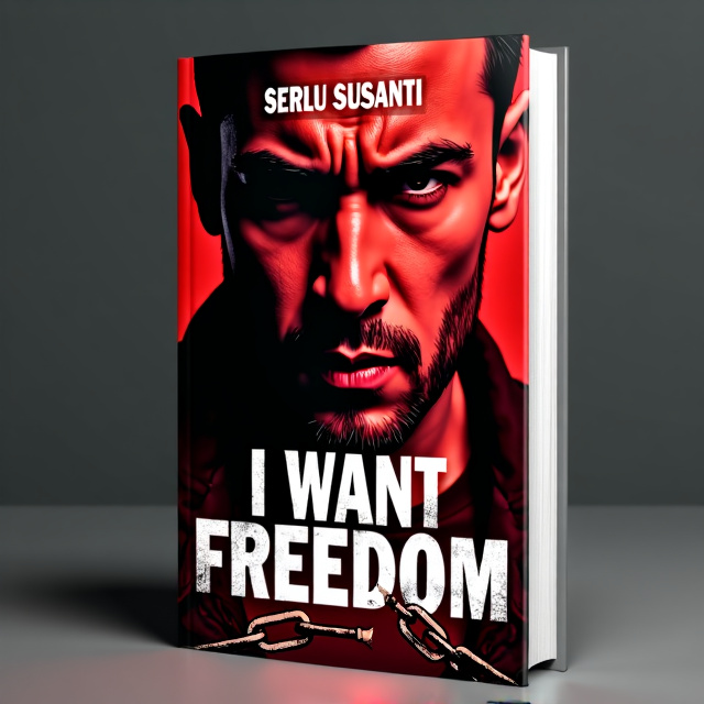 The cover features a close-up image of a man's face, expressing anger and determination. The background is an intense red color, symbolizing power and revenge. A broken chain is added as a symbolic element at the bottom of the cover, representing the protagonist's quest for freedom.