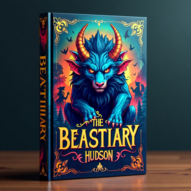 The cover features a majestic beast, with vibrant colors and intricate details, dominating the foreground. In the background, there are silhouettes of other fantastical creatures, creating a sense of mystery and wonder. The overall style is bold and eye-catching.
