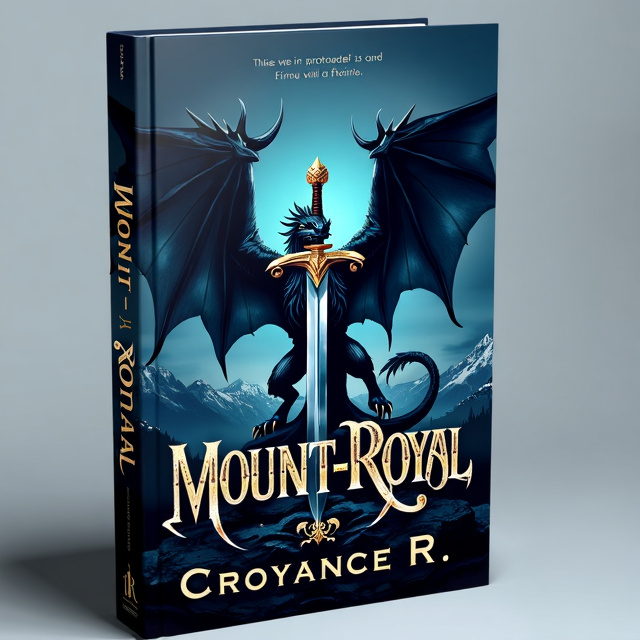 The cover features a backdrop of a dark and mysterious night sky, with a towering mountain range in the background. In the foreground, there is a fierce-looking wyvern, wings spread wide, ready for battle. The wyvern's scales glisten in shades of blue and gold, representing the cold and regal nature of the creature. In the center of the cover, a gleaming sword is positioned, symbolizing the themes of vengeance and rage. The overall style is dark and atmospheric, evoking a sense of foreboding and intrigue.