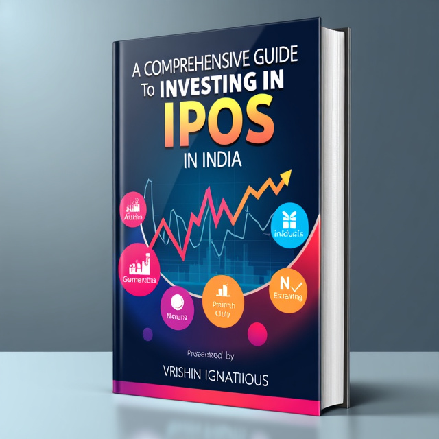 The cover features a mix of vibrant colors and geometric shapes, representing a modern and dynamic approach to investing. A central image of a rising stock graph is surrounded by smaller icons depicting various industries.