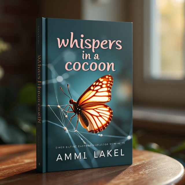 The cover features a close-up image of a delicate butterfly trapped within a cobweb, symbolizing the feeling of being encaged. The background is a cozy and muted color palette, evoking a sense of warmth and intimacy.