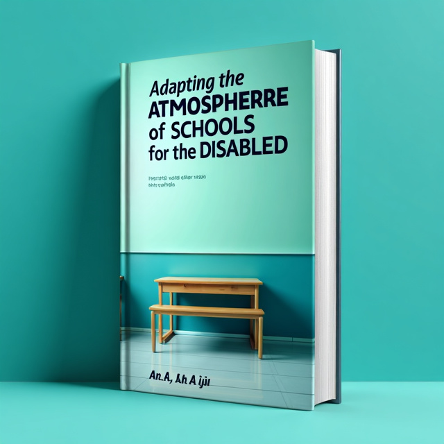 The cover features a classroom setting with bright blue turquoise walls and a sea green floor. In the center, there is a table with a bench and chair, representing a typical classroom setup.