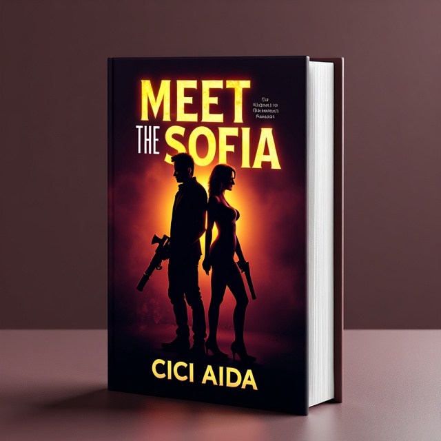 The cover features a dark, maroon background with a hint of yellow neon lights. In the center, a man and a woman stand back to back, giving each other a sinister and intense stare. They are both holding weapons, adding to the action and adventure theme of the book.