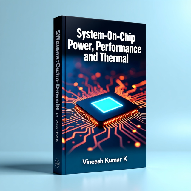 The cover features a close-up image of a high-performance System-On-Chip (SoC) with glowing circuits and a sleek design. The background color is a light blue gradient that adds a sense of technology and innovation.