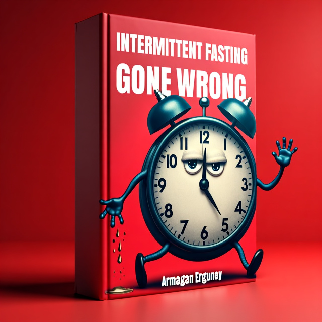 The cover features a large fat clock in the center, struggling to walk. The clock is shown with a regretful expression and sweat dripping down its face. The background is a vibrant red color, symbolizing urgency and intensity.