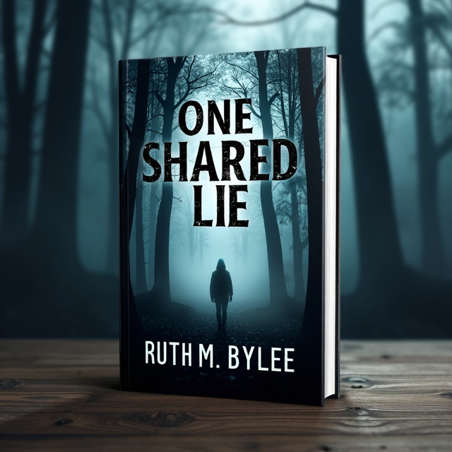 The cover features a dark and eerie forest with thick mist rolling through the trees. In the center, there is a lone figure shrouded in shadows, hinting at the suspenseful and mysterious nature of the story.