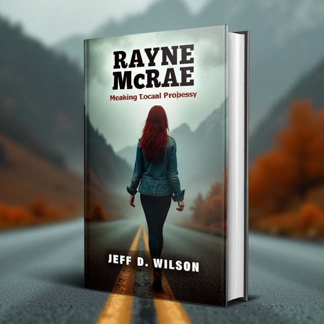 The cover features a young woman with dark red hair walking alone on a desolate, foggy mountain highway. The atmosphere is gloomy, with the fog creating a sense of mystery and tension. The woman is positioned in the center of the cover, walking away from the viewer, adding to the feeling of loneliness and fear. The earthy tones used in the background and landscape enhance the desolate and suspenseful mood of the cover.
