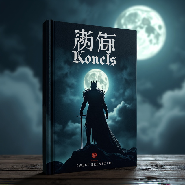 The cover features a dark and ominous background with a full moon shining through the clouds. In the center, there is a silhouette of a king holding a sword, giving off an intimidating and menacing presence. The title of the book, "黄色の王," is written in bold white letters at the top of the cover, contrasting against the black background.