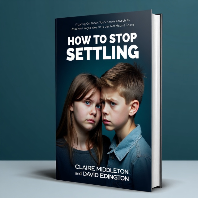 The cover features a close-up of a boy and a girl, their faces appearing sad and contemplative. The background is a gradient of dark blue to represent the melancholy and toxic nature of relationships. The title is prominently displayed in bold white letters, with the word "Settling" appearing in a cracked and broken font, symbolizing the damage caused by toxic relationships.