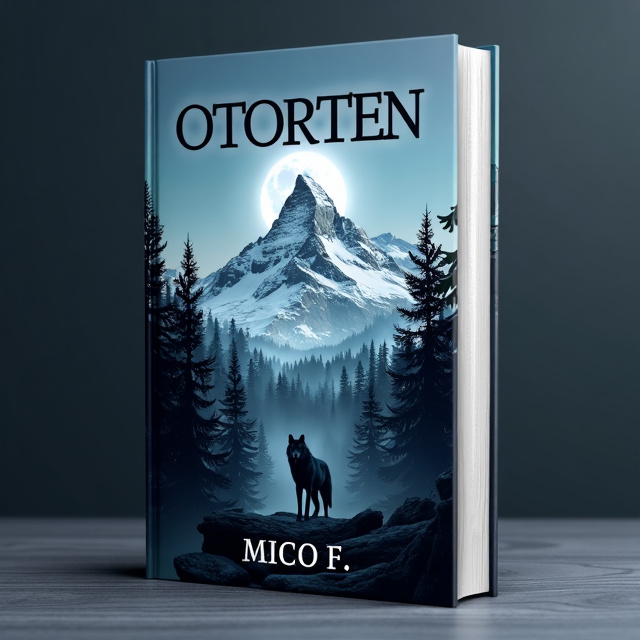 The cover features a snow-capped mountain peak with a dense forest of pine trees below. Amidst the trees, a lone wolf emerges from the darkness, its piercing gaze directed towards the viewer. The moon hangs in the sky, casting an ethereal glow on the scene.