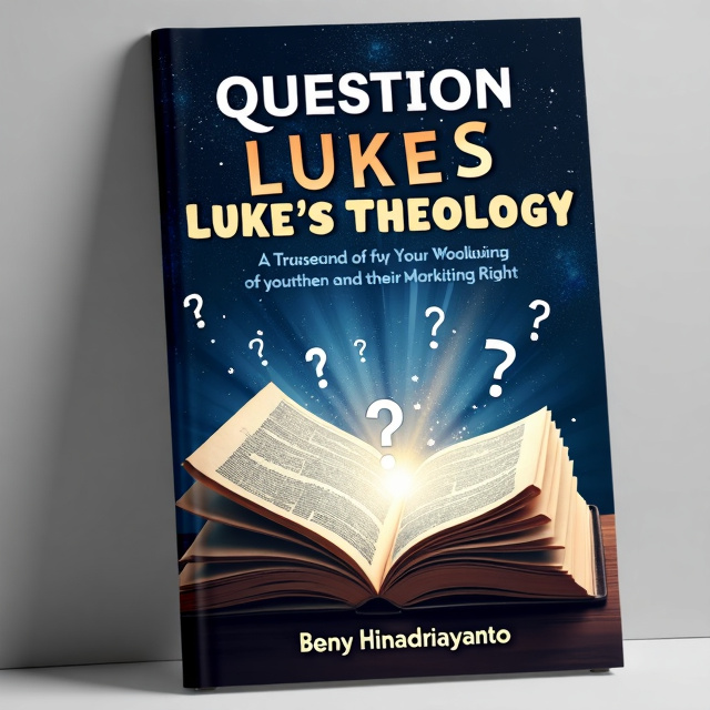 The cover features an image of an open book with pages filled with questions marks, symbolizing curiosity and inquiry. The book is placed against a backdrop of a galaxy, representing the vastness of knowledge and theological exploration.