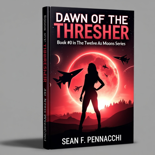 The cover features a striking image of a futuristic spaceship flying through space, with stars and galaxies in the background. The spaceship is sleek and angular, representing the advanced technology of the science fiction genre. In the foreground, we see the silhouette of Karen Rebekah Ashton, the protagonist, standing confidently with her hand on her hip. The image is in shades of red and black, creating a sense of action and danger.