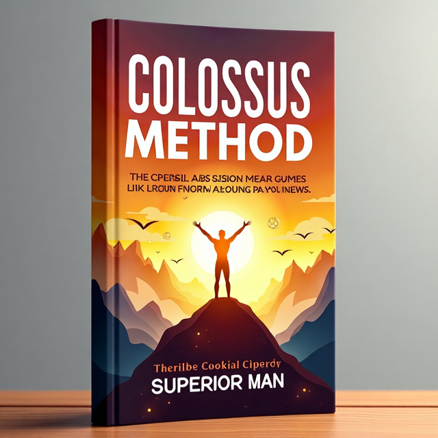 The central illustration features a human figure rising towards the sky in an empowering pose, surrounded by symbols of growth. The background has a vibrant gradient of warm, energetic colors.