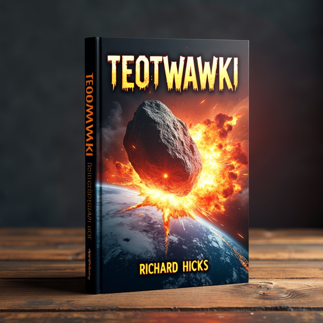 The cover features a close-up view of a massive asteroid hurtling towards the Earth, with fire and explosions erupting on impact. The Earth is shown in the background, partially covered in smoke and debris. The overall style is intense and dramatic, capturing the fear and danger of the impending apocalypse.