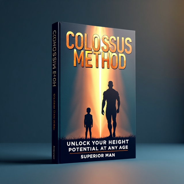 The cover features a striking illustration of two figures, one shorter and one taller, standing side by side. The shorter figure represents someone who hasn’t experienced the transformative power of the "Colossus Method," while the taller figure embodies the immense growth and success achieved by those who follow the guide. The background fades from a deep, shadowy blue on the shorter side to a bright, golden light on the taller side, symbolizing the journey from limitation to empowerment.