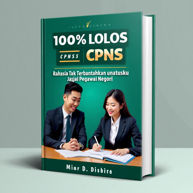 The cover features a confident man and woman dressed in professional attire, sitting at a desk and focusing on an exam paper. The dominant color is green, symbolizing growth and success, with accents of blue and white to represent professionalism and trust.