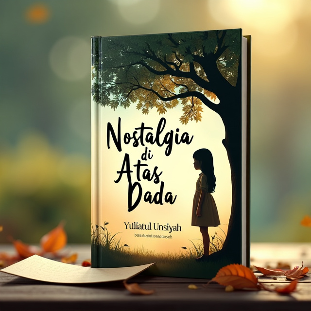 The cover features a girl standing under a tree, with a soft, nostalgic color palette. A letter is placed on the ground, partially covered by fallen leaves.